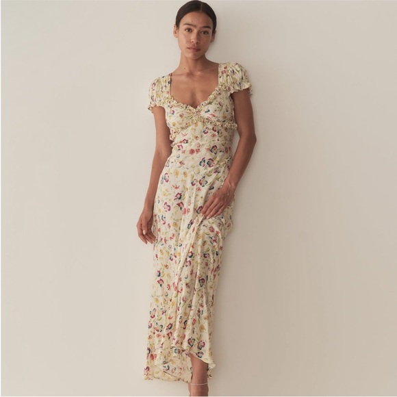 Doen Dresses & Skirts - NWT Doen Valerine cream floral silk maxi dress